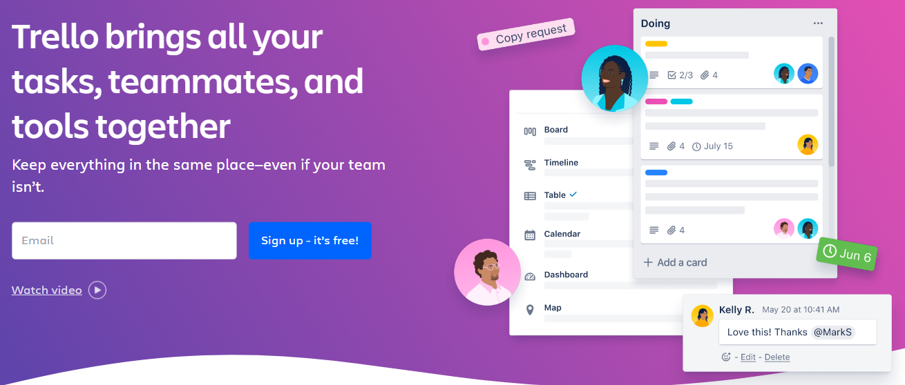 Ferramenta de colaboração: Trello.